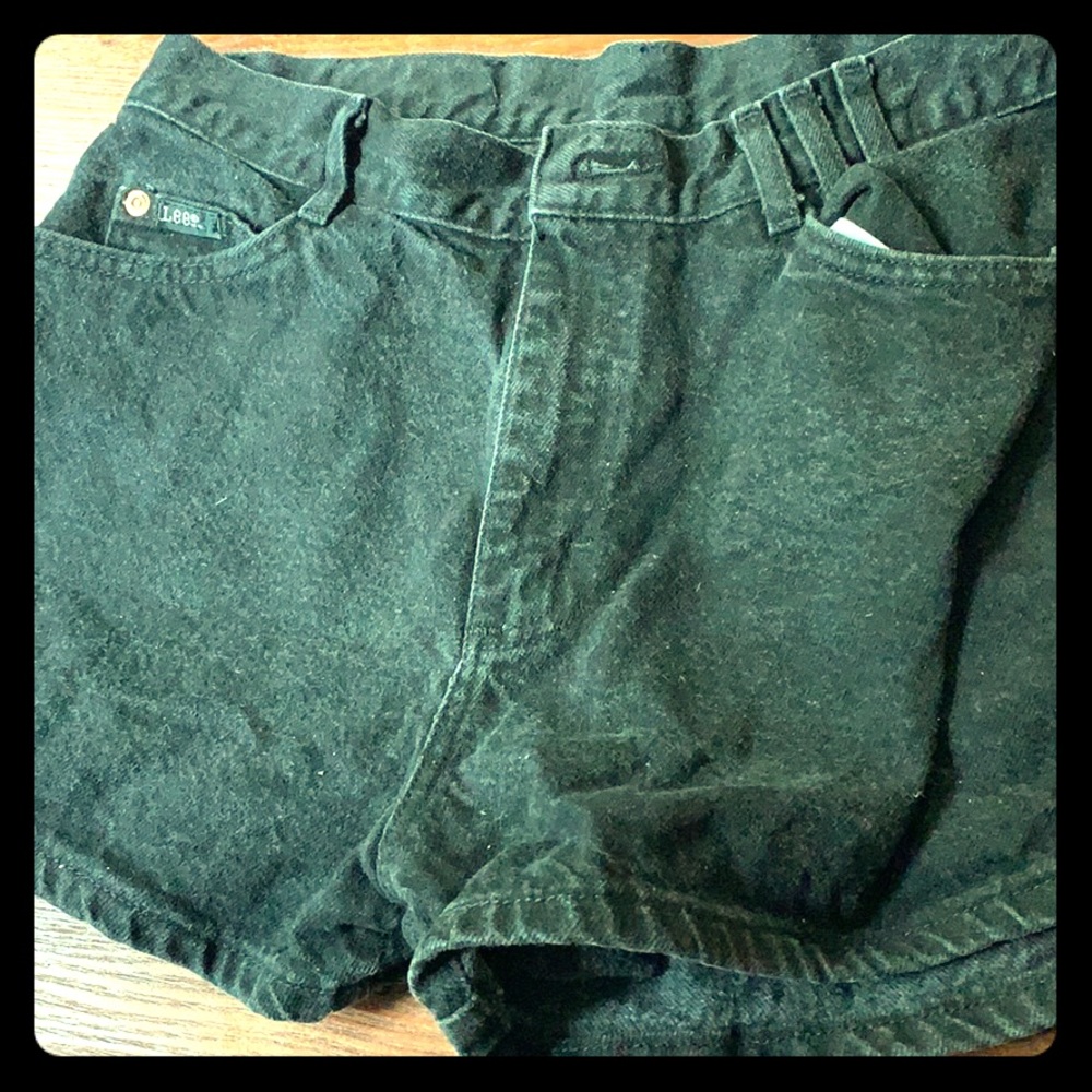 Black jean shorts
